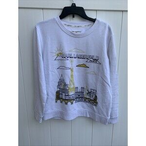 Karl Lagerfeld Paris Size Medium White Long Sleeve Sweater Eiffel Tower